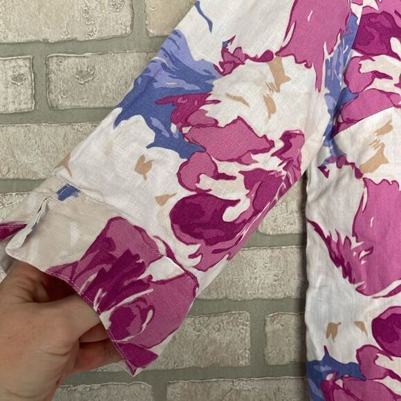 JM Collection 100% Linen shirt Blouse size 16 - Picture 3 of 5